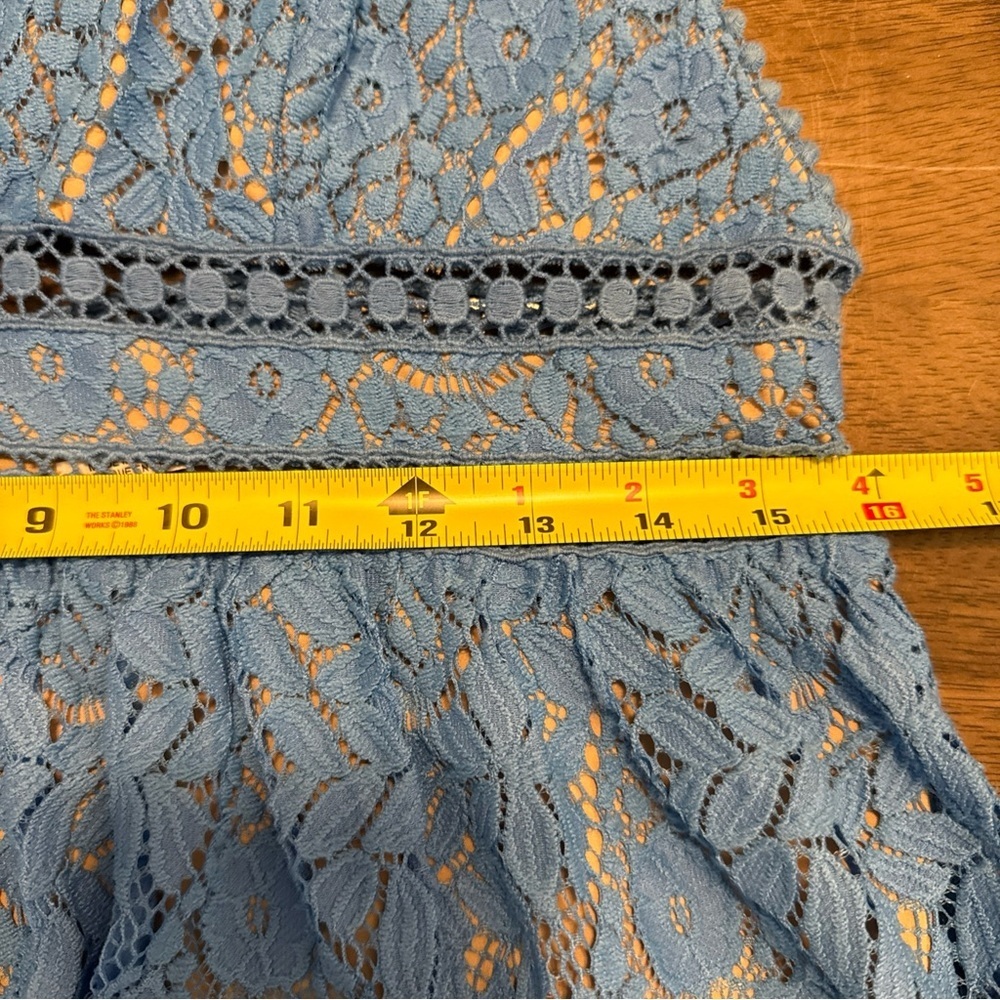 Saylor Safia Lace Sleeveless Adjustable Straps Tiered Midi Dress Blue Size Large - Picture 10 of 11